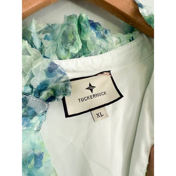 Tuckernuck | Palmerston Mini Swing Dress In Water Lilies Organza Lace | Sz XL - Picture 6 of 9